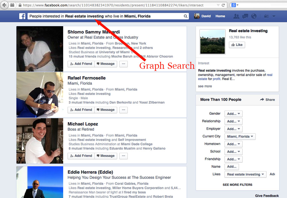 Facebook Graph Search for Real Estate